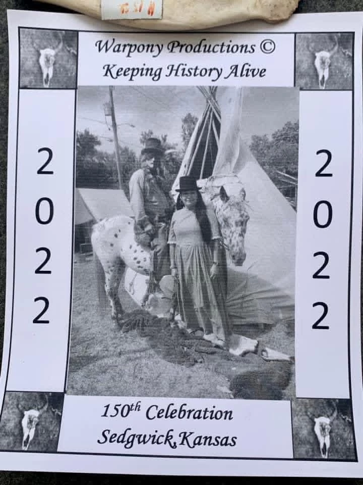 Warpony Productions Keeping History Alive flyer from the 150th celebration in Sedgwick, Kansas